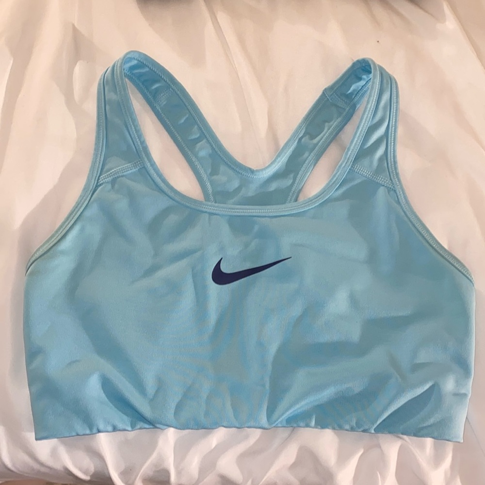 Sky blue Nike sports bra